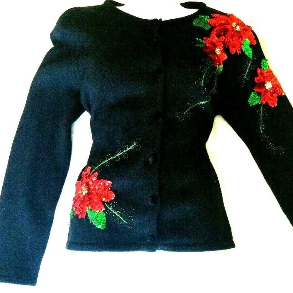 Tiara International Womens Christmas Sweater‎ Sz Pe